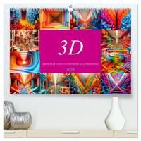 3D - Abstrakte und futuristische Illustrationen (hochwertiger Premium Wandkalender 2026 DIN A2 quer), Kunstdruck in Hochglanz