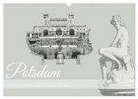Potsdamer Sehenswürdigkeiten in Ink und Farbe (Wandkalender 2026 DIN A3 quer), CALVENDO Monatskalender