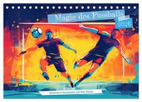 Magie des Fussballs - Illustrierte Emotionen auf dem Rasen (Tischkalender 2026 DIN A5 quer), CALVENDO Monatskalender