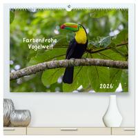 Farbenfrohe Vogelwelt (hochwertiger Premium Wandkalender 2026 DIN A2 quer), Kunstdruck in Hochglanz