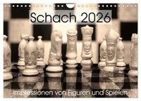 Schach 2026. Impressionen von Figuren und Spielen (Wandkalender 2026 DIN A4 quer), CALVENDO Monatskalender