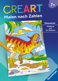 Ravensburger CreArt Malen nach Zahlen ab 7: Dinosaurier, Malbuch, 24 Motive