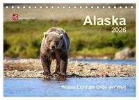 Alaska 2026 Wildes Land am Ende der Welt (Tischkalender 2026 DIN A5 quer), CALVENDO Monatskalender