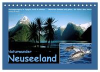 Naturwunder Neuseeland - in Bild und Text (Tischkalender 2026 DIN A5 quer), CALVENDO Monatskalender