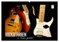 ROCKGITARREN in Szene gesetzt (Wandkalender 2026 DIN A2 quer), CALVENDO Monatskalender