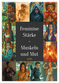 Feminine Stärke - Muskeln und Mut (Wandkalender 2026 DIN A2 hoch), CALVENDO Monatskalender