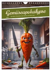Gemüseapokalypse - Iss dein Gemüse auf, bevor es dich isst (Wandkalender 2026 DIN A4 hoch), CALVENDO Monatskalender