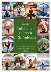 Yoga-Globetrotter: KI-Reisen in Seifenblasen. Ein Jahr der Harmonie an den schönsten Orten der Welt (Wandkalender 2026 DIN A4 hoch), CALVENDO Monatskalender