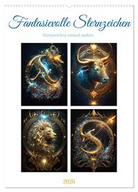 Fantasievolle Sternzeichen (Wandkalender 2026 DIN A2 hoch), CALVENDO Monatskalender
