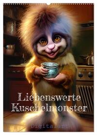 Liebenswerte Kuschelmonster - Digitalart (Wandkalender 2026 DIN A2 hoch), CALVENDO Monatskalender