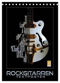 Rockgitarren Textposter (Tischkalender 2026 DIN A5 hoch), CALVENDO Monatskalender