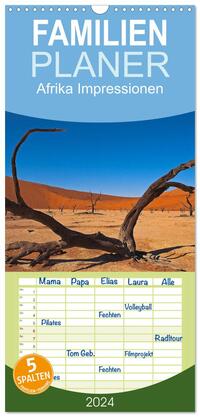 Familienplaner 2026 - Afrika Impressionen. NAMIBIA - SÜDAFRIKA - BOTSWANA mit 5 Spalten (Wandkalender, 21 x 45 cm) CALVENDO
