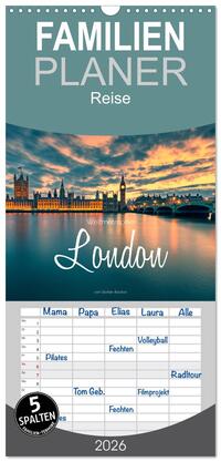 Familienplaner 2026 - Weltmetropole London mit 5 Spalten (Wandkalender, 21 x 45 cm) CALVENDO
