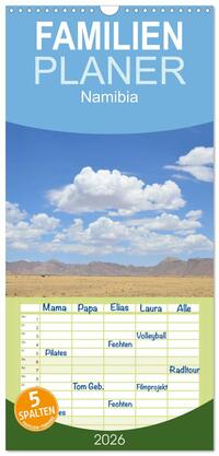 Familienplaner 2026 - Namibia mit 5 Spalten (Wandkalender, 21 x 45 cm) CALVENDO