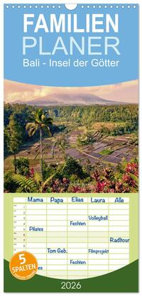 Familienplaner 2026 - Bali - Insel der Götter mit 5 Spalten (Wandkalender, 21 x 45 cm) CALVENDO