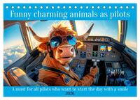 Funny charming animals as pilots (Desk Calendar 2026 DIN A5 landscape), CALVENDO 12 Month DeskCalendar