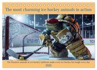 The most charming ice hockey animals in action (Desk Calendar 2026 DIN A5 landscape), CALVENDO 12 Month DeskCalendar