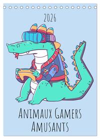 Animaux Gamers Amusants (Calendrier de bureau 2026 DIN A5 horizontal), CALVENDO calendrier mensuel