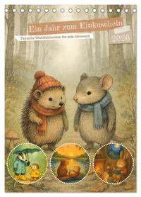 Ein Jahr zum Einkuscheln - Tierische Wohlfühlwelten für jede Jahreszeit (Tischkalender 2026 DIN A5 hoch), CALVENDO Monatskalender