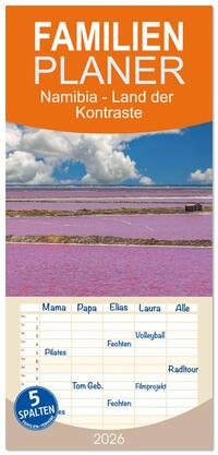 Familienplaner 2026 - Namibia - Land der Kontraste mit 5 Spalten (Wandkalender, 21 x 45 cm) CALVENDO
