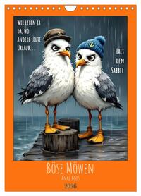 Böse Möwen (Wandkalender 2026 DIN A4 hoch), CALVENDO Monatskalender