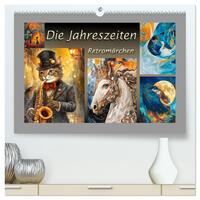 Die Jahreszeiten. Retromärchen (hochwertiger Premium Wandkalender 2026 DIN A2 quer), Kunstdruck in Hochglanz