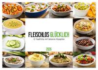 Fleischlos glücklich - 12 Foodfotos mit leckeren Rezepten (Tischkalender 2026 DIN A5 quer), CALVENDO Monatskalender