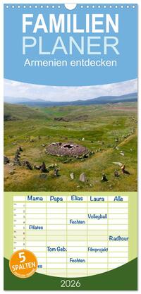Familienplaner 2026 - Armenien entdecken mit 5 Spalten (Wandkalender, 21 x 45 cm) CALVENDO