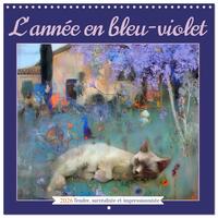 L'année en bleu-violet (Calendrier mural carré 2026 30x30 cm) Calendrier double avec une page pour vos prises de notes