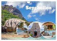 Seychellen: La Digue und Mahé - zwei Trauminseln (Wandkalender 2026 DIN A4 quer), CALVENDO Monatskalender