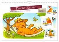 Freche Katzen - Humorvolle Sprüche und charmante Comics (Wandkalender 2027 DIN A4 quer), CALVENDO Monatskalender