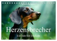 Herzensbrecher - Ein Jahr mit Dackeln (Tischkalender 2027 DIN A5 quer), CALVENDO Monatskalender