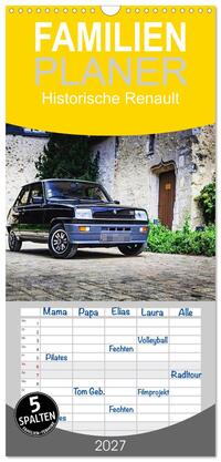 Familienplaner 2027 - Historische Renault mit 5 Spalten (Wandkalender, 21 x 45 cm) CALVENDO