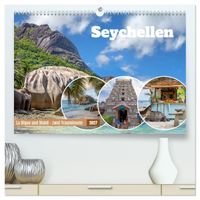 Seychellen: La Digue und Mahé - zwei Trauminseln (hochwertiger Premium Wandkalender 2027 DIN A2 quer), Kunstdruck in Hochglanz