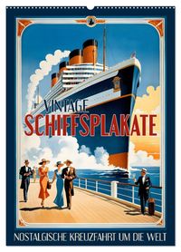 Vintage Schiffsplakate - nostalgische Kreuzfahrt um die Welt (Wandkalender 2027 DIN A2 hoch), CALVENDO Monatskalender