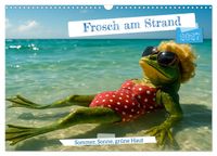 Frosch am Strand - Sommer, Sonne, grüne Haut (Wandkalender 2027 DIN A3 quer), CALVENDO Monatskalender