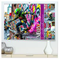 NEONZ - Graffiti trifft Galaxie (hochwertiger Premium Wandkalender 2027 DIN A2 quer), Kunstdruck in Hochglanz