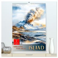 Island - Nordlichter, Feuer und Eis (hochwertiger Premium Wandkalender 2027 DIN A2 hoch), Kunstdruck in Hochglanz