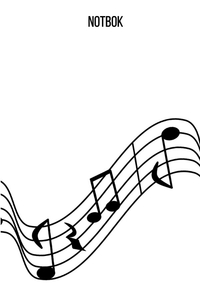 Notbok: DIN A5 notlinjebok | 60 sidor med 12 notlinjer / system per ark | Papper 90g/m² | Musikbok med notlinjer