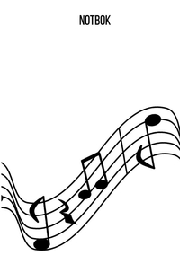 Notbok: DIN A5 notlinjebok | 46 sidor med 12 notlinjer / system per ark | Papper 90g/m² | Musikbok med notlinjer