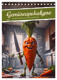 Gemüseapokalypse - Iss dein Gemüse auf, bevor es dich isst (Tischkalender 2027 DIN A5 hoch), CALVENDO Monatskalender