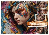 Farbexplosion - Ein Jahr voller bunter Gesichter (Wandkalender 2027 DIN A2 quer), CALVENDO Monatskalender