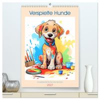 Verspielte Hunde (hochwertiger Premium Wandkalender 2027 DIN A2 hoch), Kunstdruck in Hochglanz