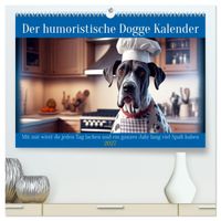 Der humoristische Dogge Kalender (hochwertiger Premium Wandkalender 2027 DIN A2 quer), Kunstdruck in Hochglanz