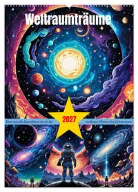 Weltraumträume (Wandkalender 2027 DIN A2 hoch), CALVENDO Monatskalender