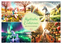 Mystische Einhörner - Jahreszeiten im Einhornland (Tischkalender 2027 DIN A5 quer), CALVENDO Monatskalender