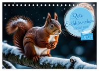 Rote Eichhörnchen - zauberhaft anders mit KI (Tischkalender 2027 DIN A5 quer), CALVENDO Monatskalender