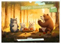 Bärige Illustrationen (Wandkalender 2027 DIN A3 quer), CALVENDO Monatskalender