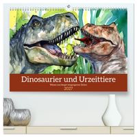 Dinosaurier und Urzeittiere - Wesen aus längst vergangenen Zeiten (hochwertiger Premium Wandkalender 2027 DIN A2 quer), Kunstdruck in Hochglanz
