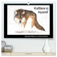 Krafttiere in Aquarell (hochwertiger Premium Wandkalender 2027 DIN A2 quer), Kunstdruck in Hochglanz